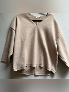 Earth Music Ecology Minimalist V Neck Boxy Pullover Top XL